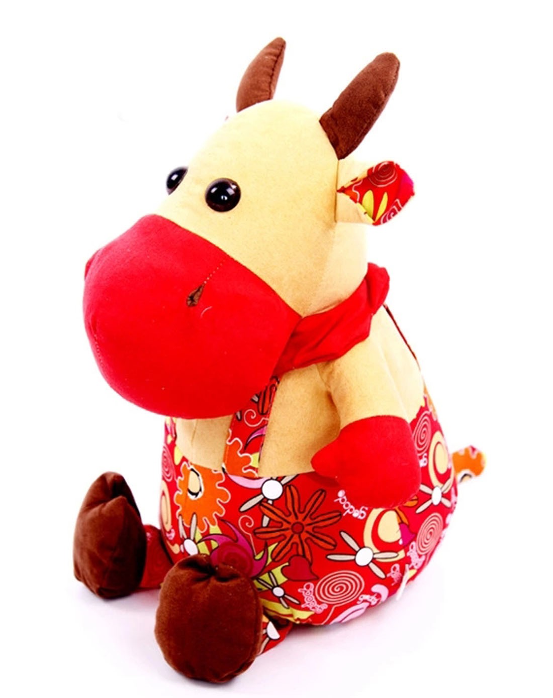 民族特色布艺玩偶背带牛