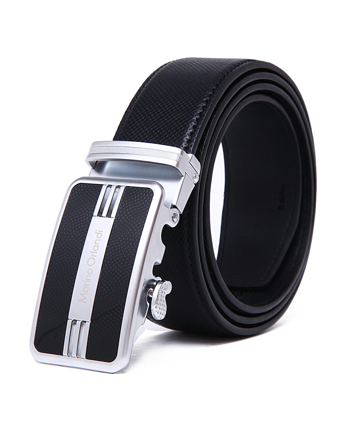 男款黑色牛皮商务时尚自动扣皮带