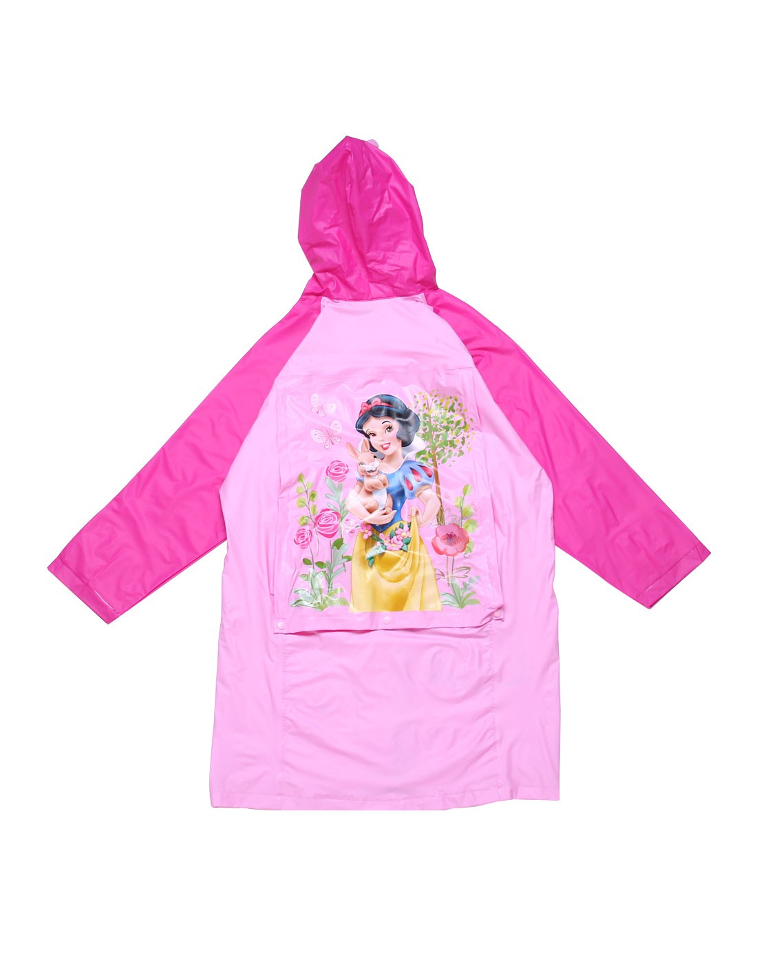 迪士尼disney女童粉红色公主卡通雨衣
