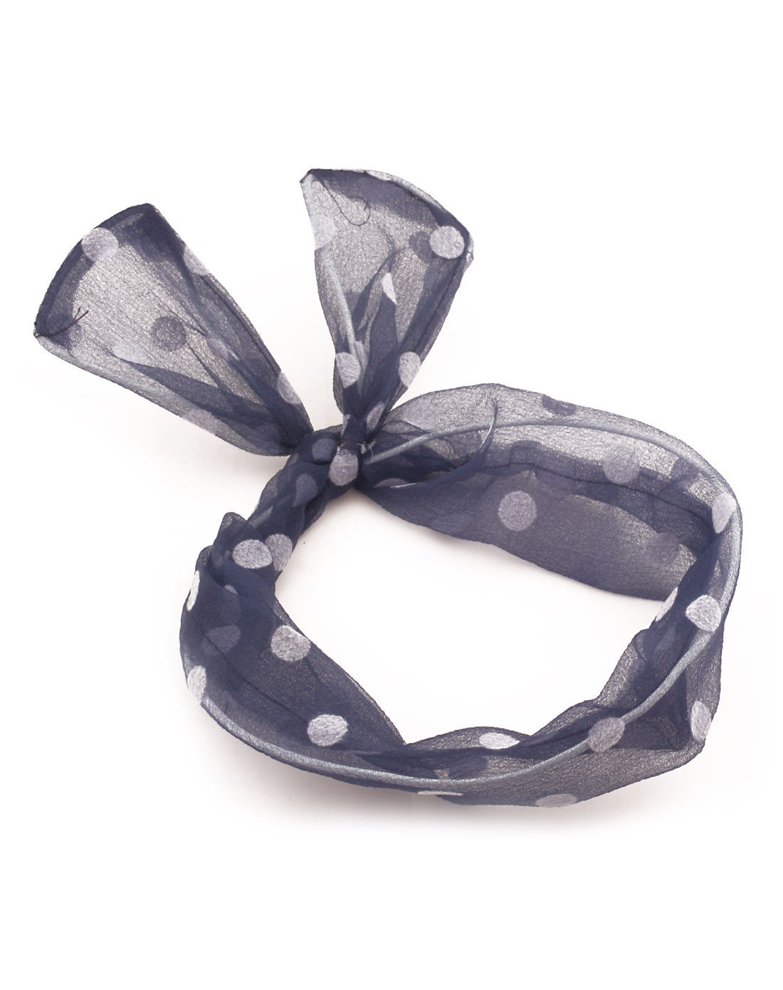 蓝白色波点时尚发带