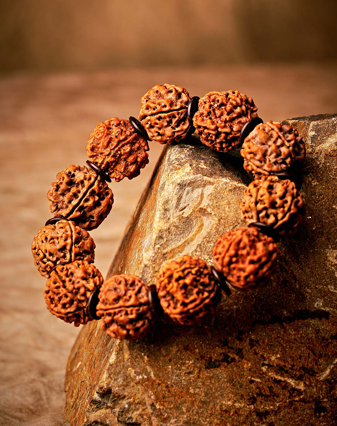 印度.进口野生天然原籽五瓣金刚菩提20mm手串(男款)