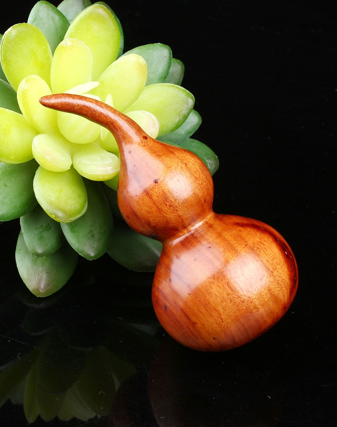 天然酸枝木葫芦手把件-福禄安康