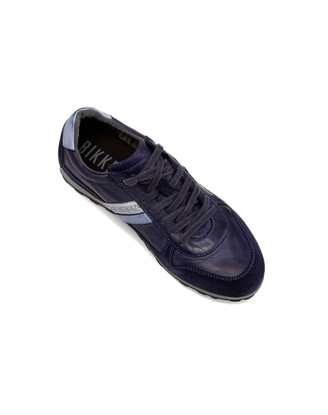 dirk bikkembergs复古反皮镶拼深蓝色系带休闲鞋bke106059_唯品会