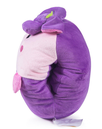 可爱紫色水果猪暖手抱枕