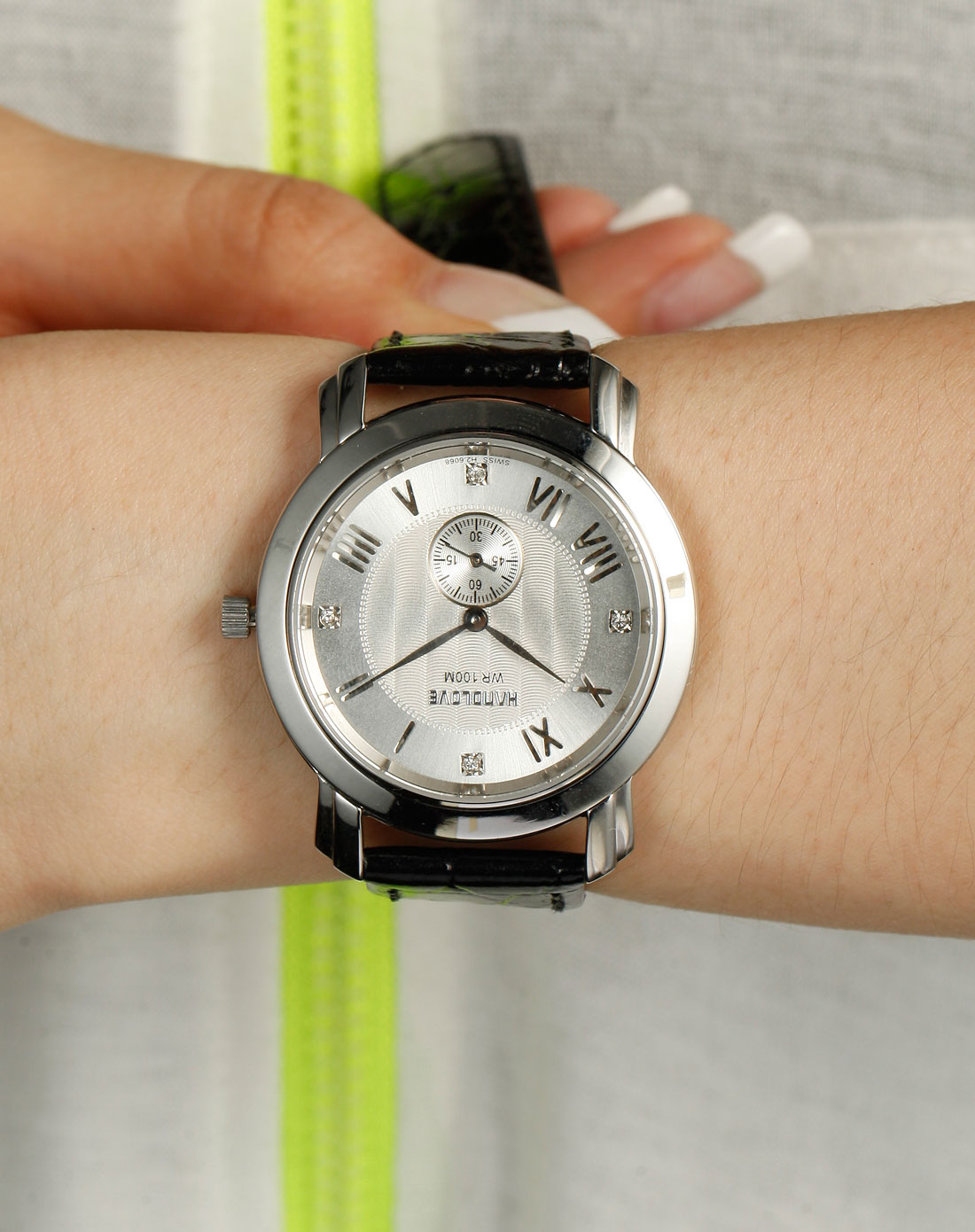 汉爱手表男款银/黑/白色复古时尚石英表h2.6068.6g-1_唯品会