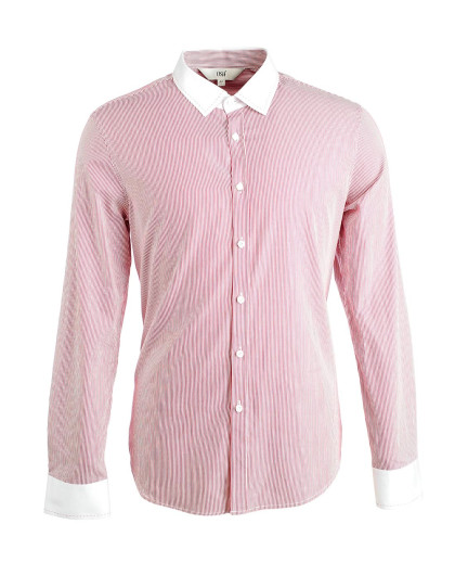 欧莎红色时尚细竖条纹翻领衬衫mc4201114000a_唯品会