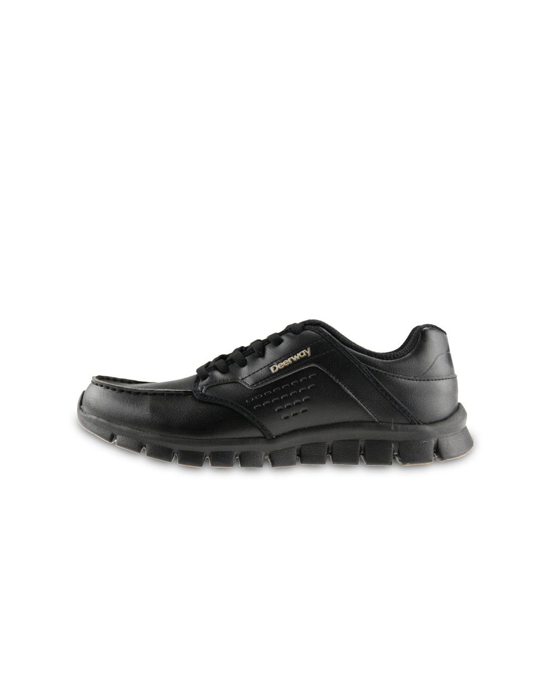 德尔惠deerway休闲舒适 男款黑色配卡其轻跑鞋 防滑耐磨24313568-3