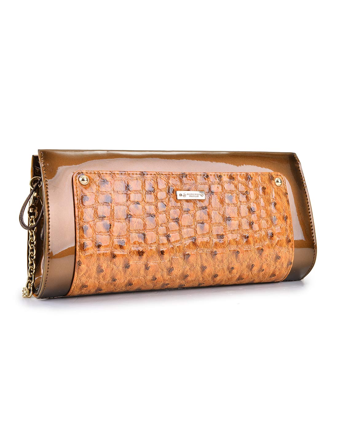 比华利保罗beverly hills polo club女款啡色配古铜时尚皮包103279