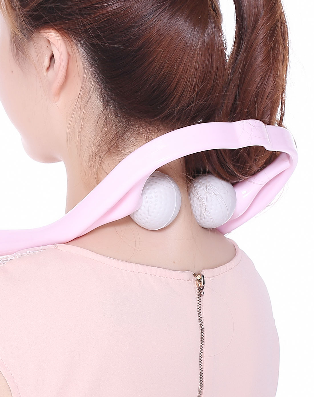 粉色手动颈椎按摩器