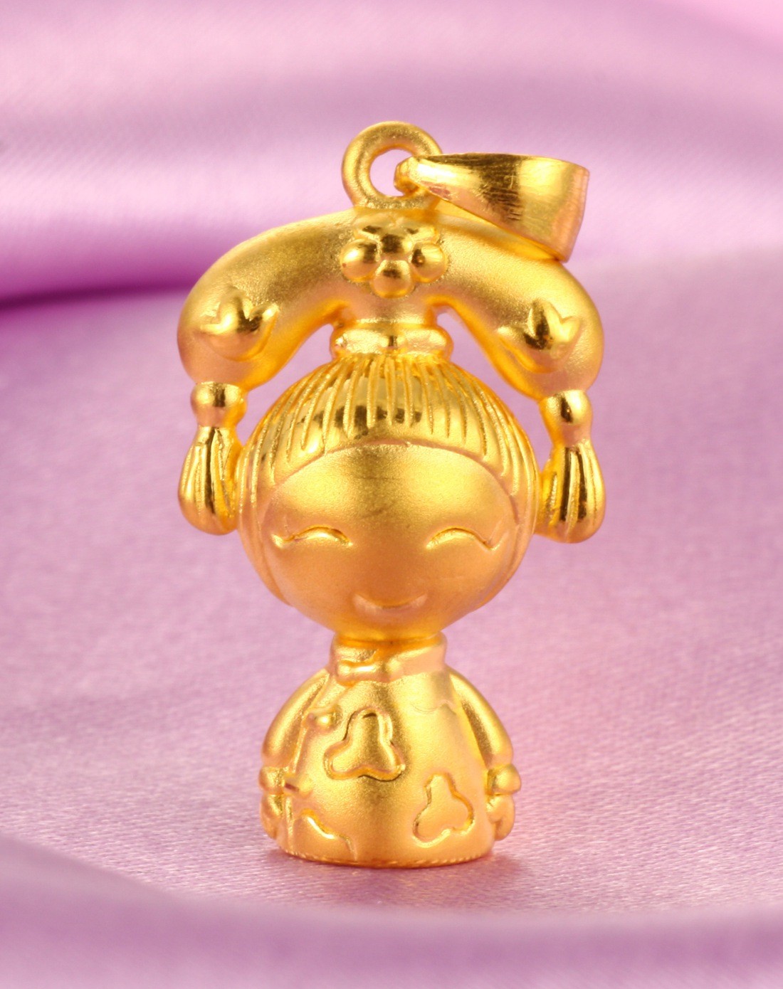 3d硬千足金精品吊坠格格吉祥