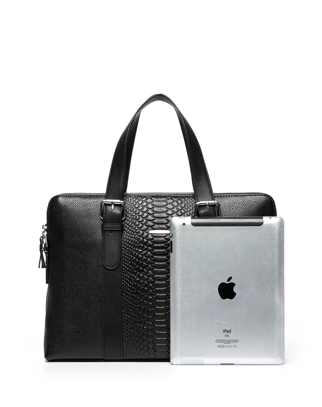 波斯丹顿bostanten男女包男士黑色真皮双拉链蛇纹浪漫绅士公文包b