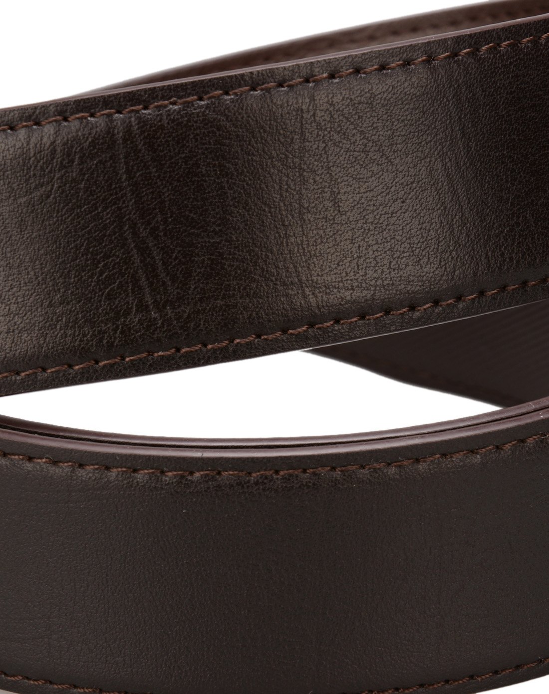 男款啡色平纹牛皮时尚商务针扣皮带