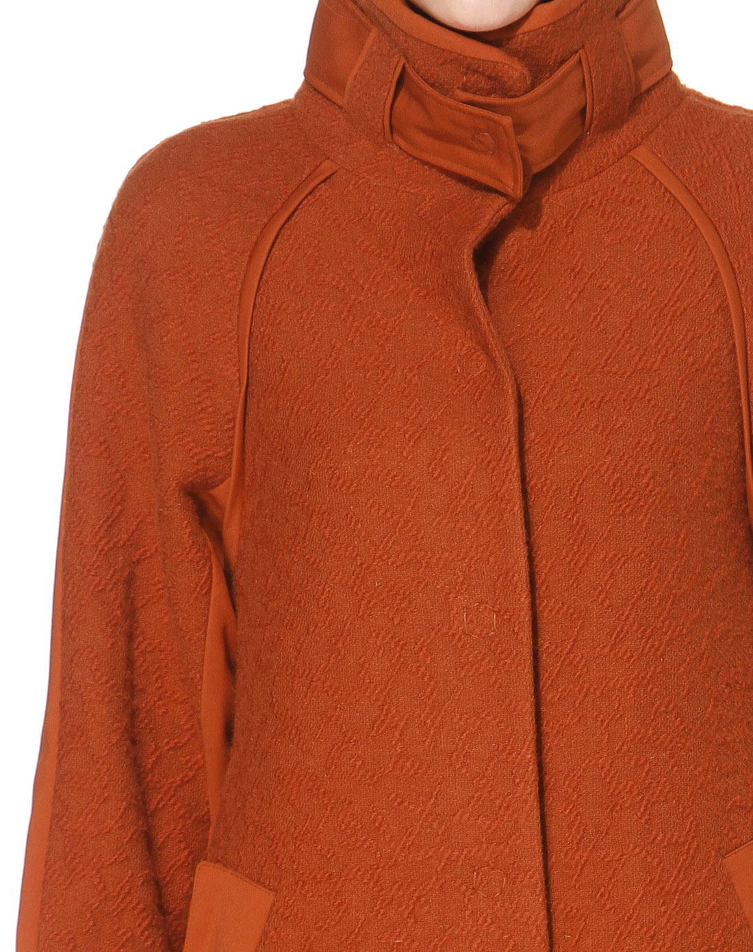 深桔色淑女时尚长款长袖外套