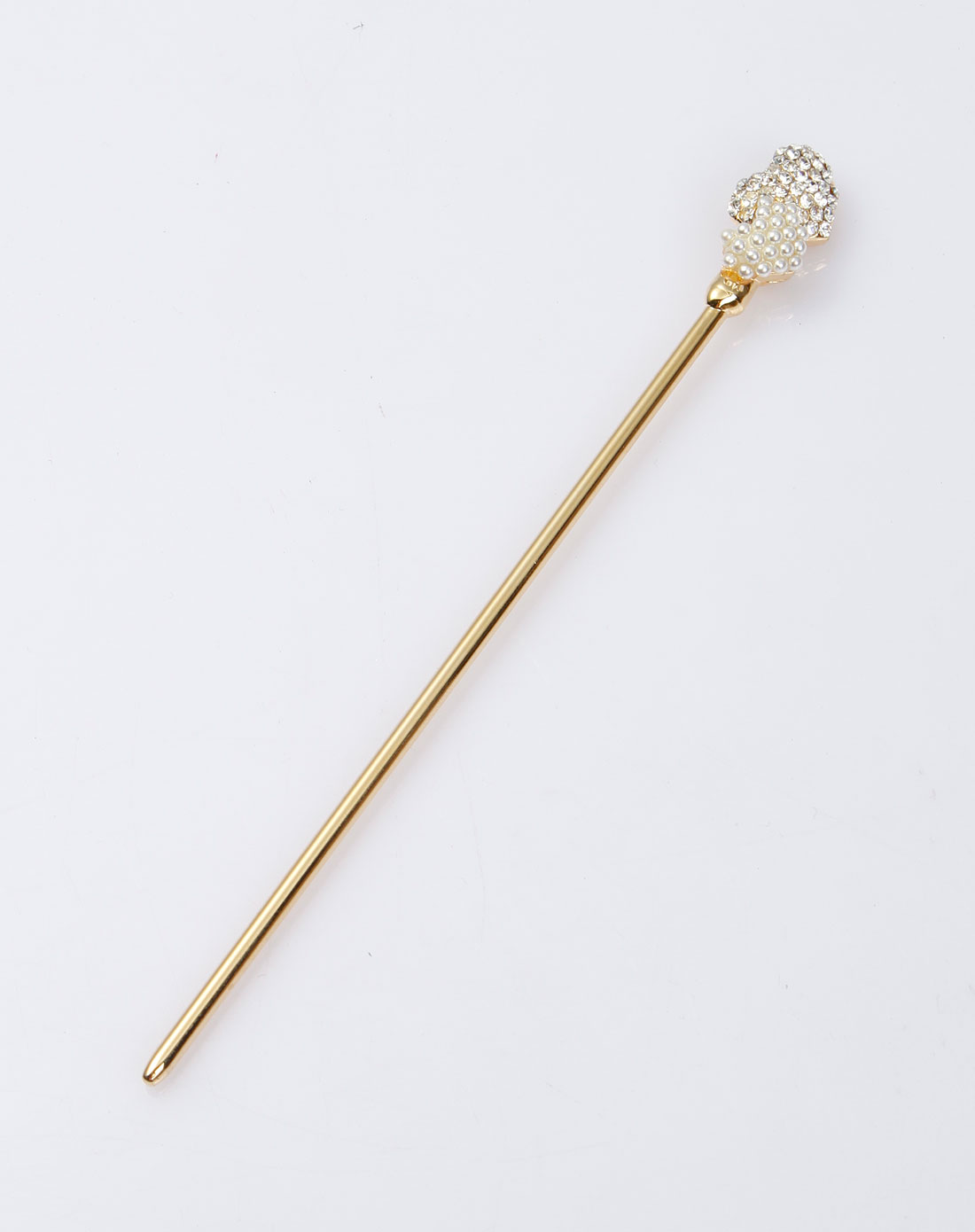 金/珍珠白色高贵时尚镶钻发簪