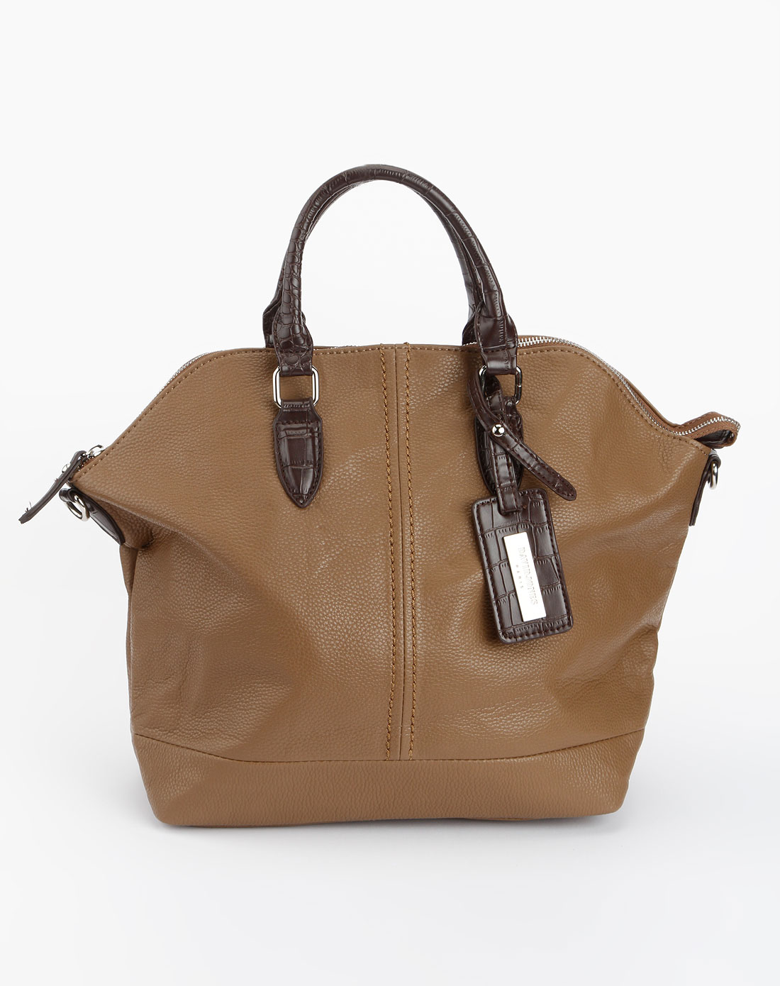 土色时尚简约单肩手提包