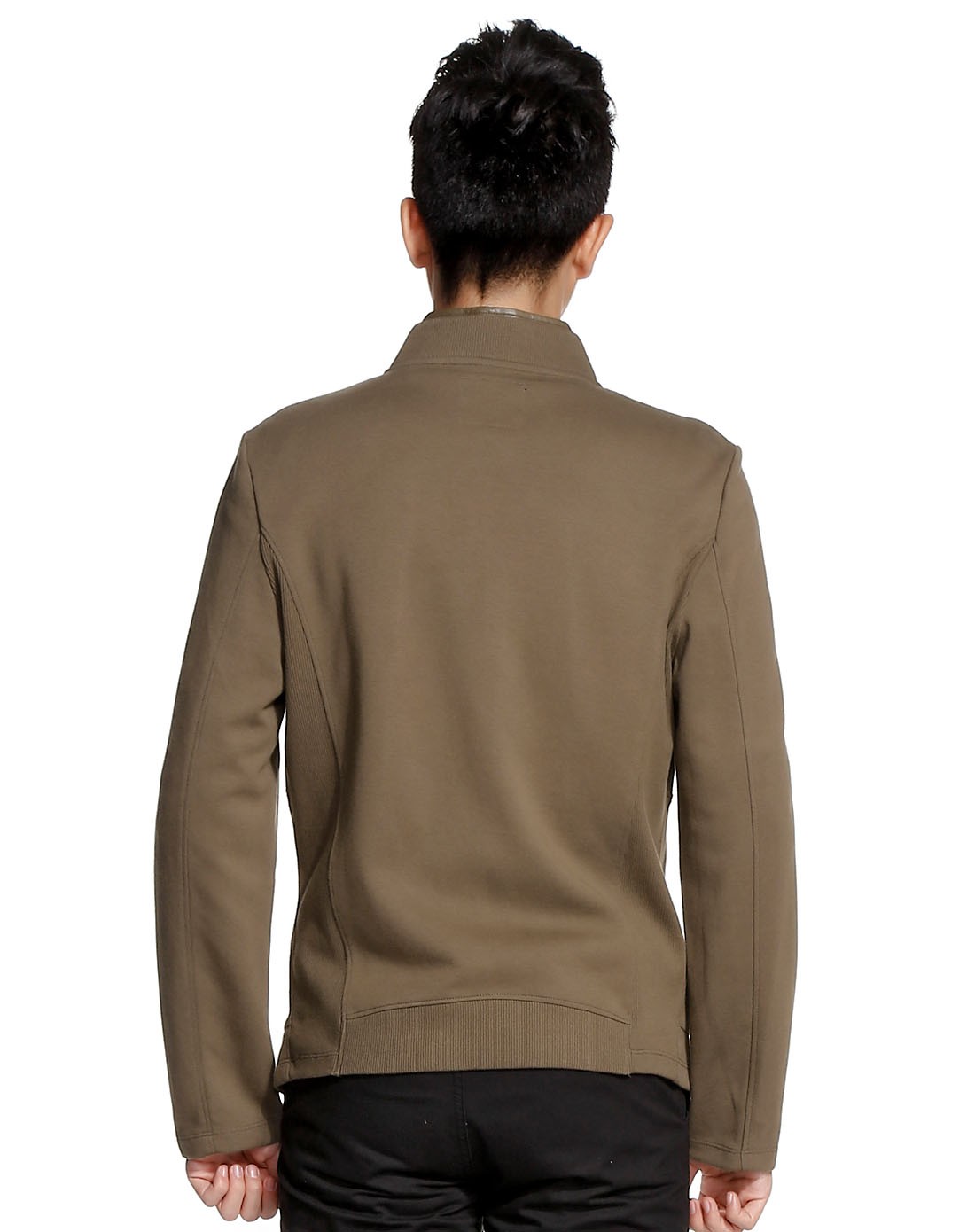 舒适绿棕色长袖外套