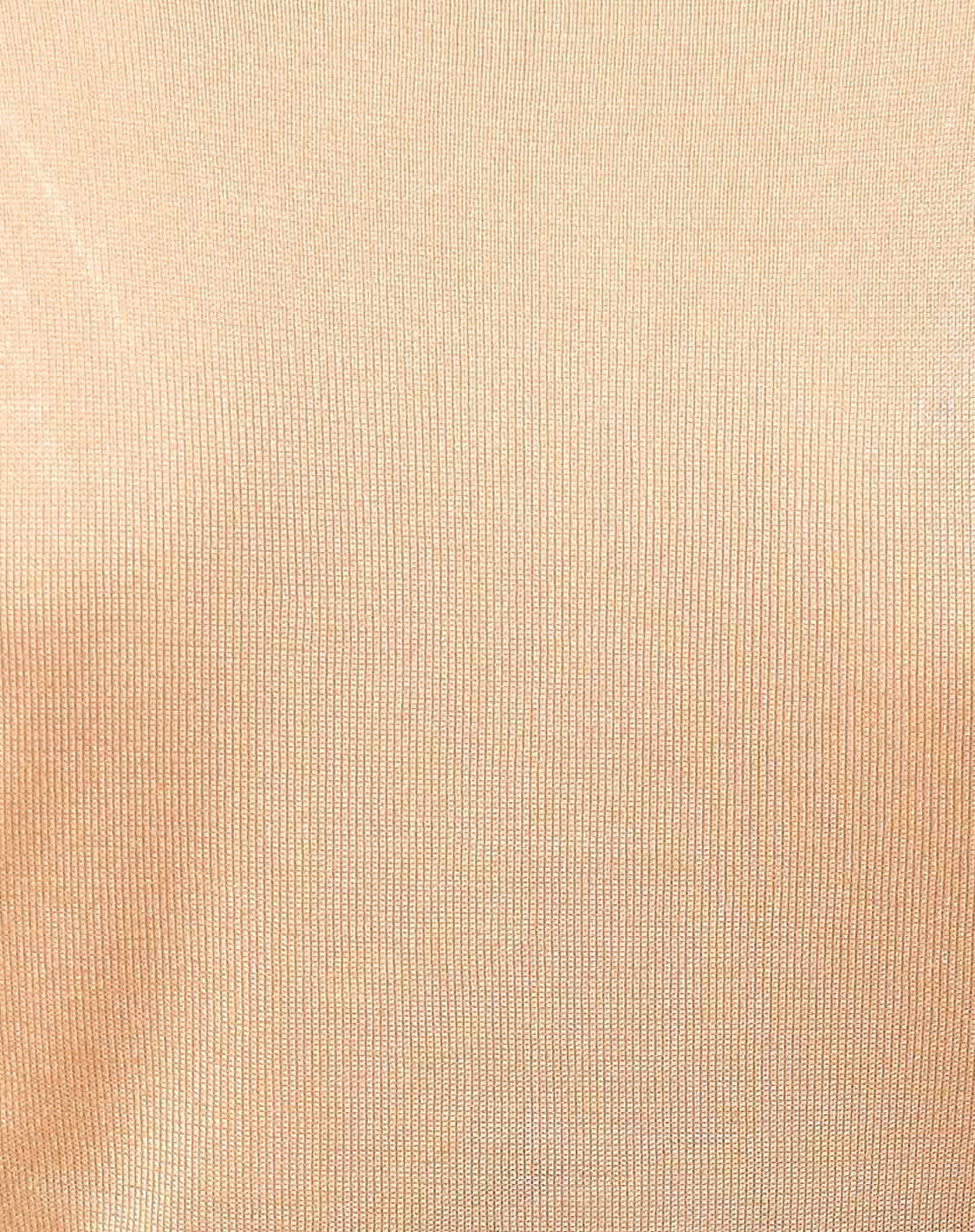 驼杏色v领绣花短袖针织衫