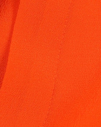 橘色极简纯色彼得翻领中长袖衬衫