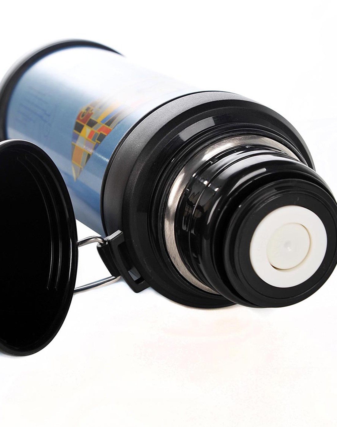 高真空保温旅游杯户外手提(蓝)1000ml