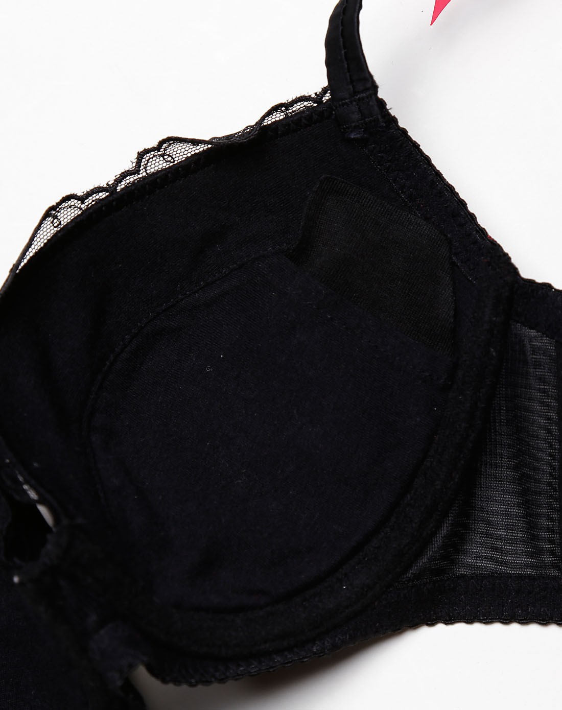 黑色花纹百搭3/4薄杯文胸