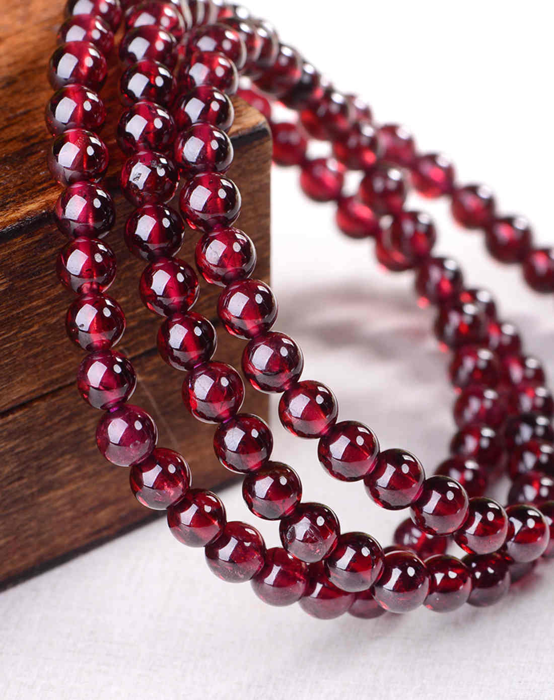 超5a顶级石榴石3圈手链附证书