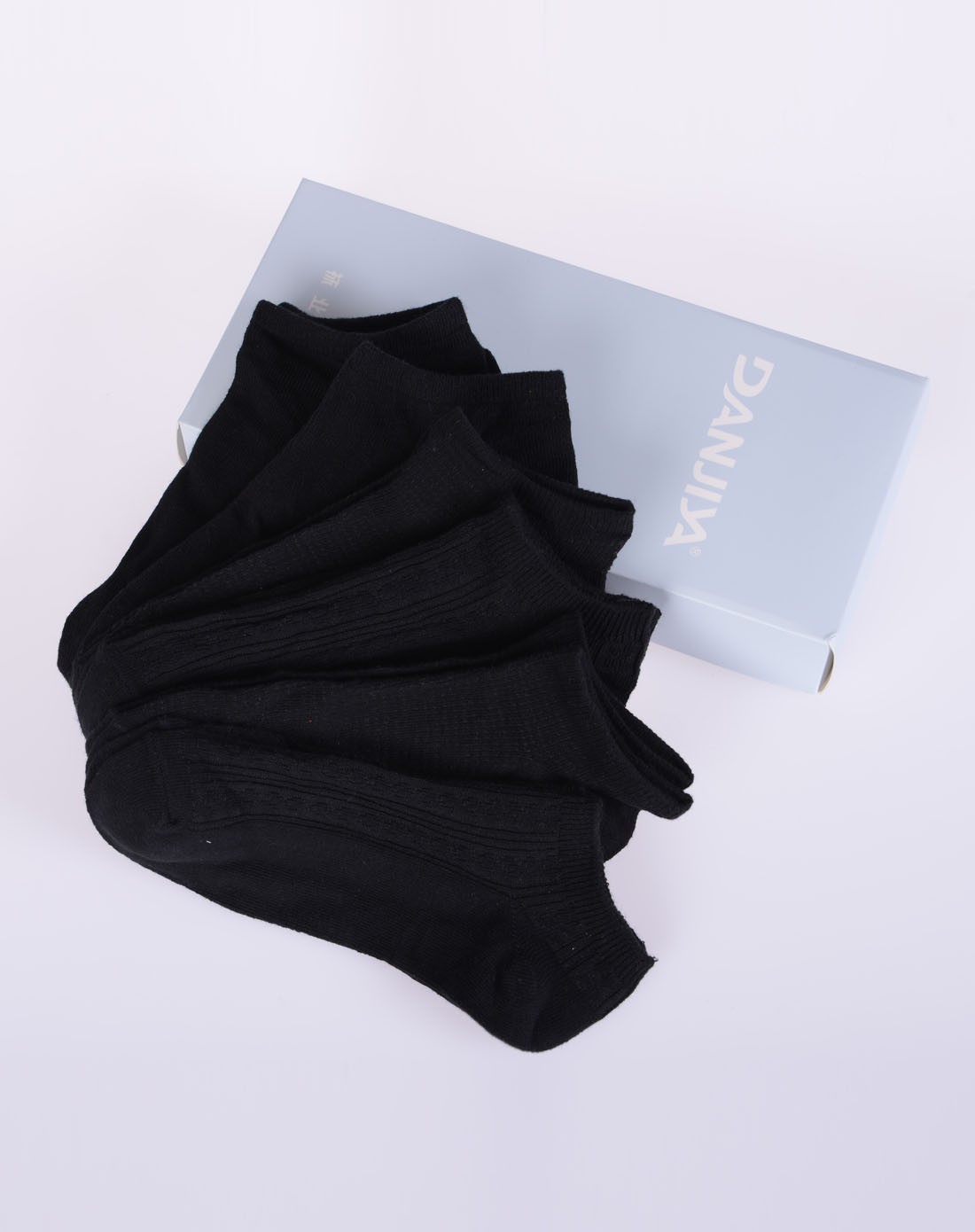 6双装个性纯黑女船袜