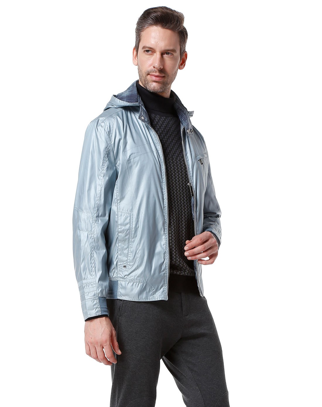 verri男装专场 灰蓝色斯文大方长袖外套