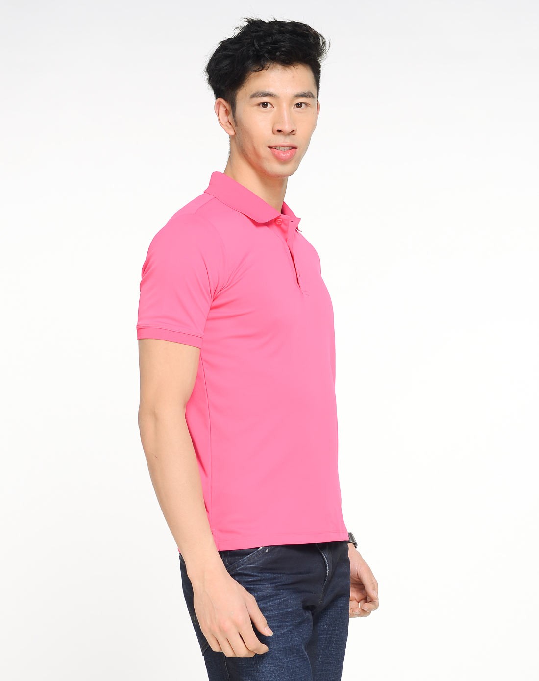 男款玫红高尔夫系列短袖polo衫