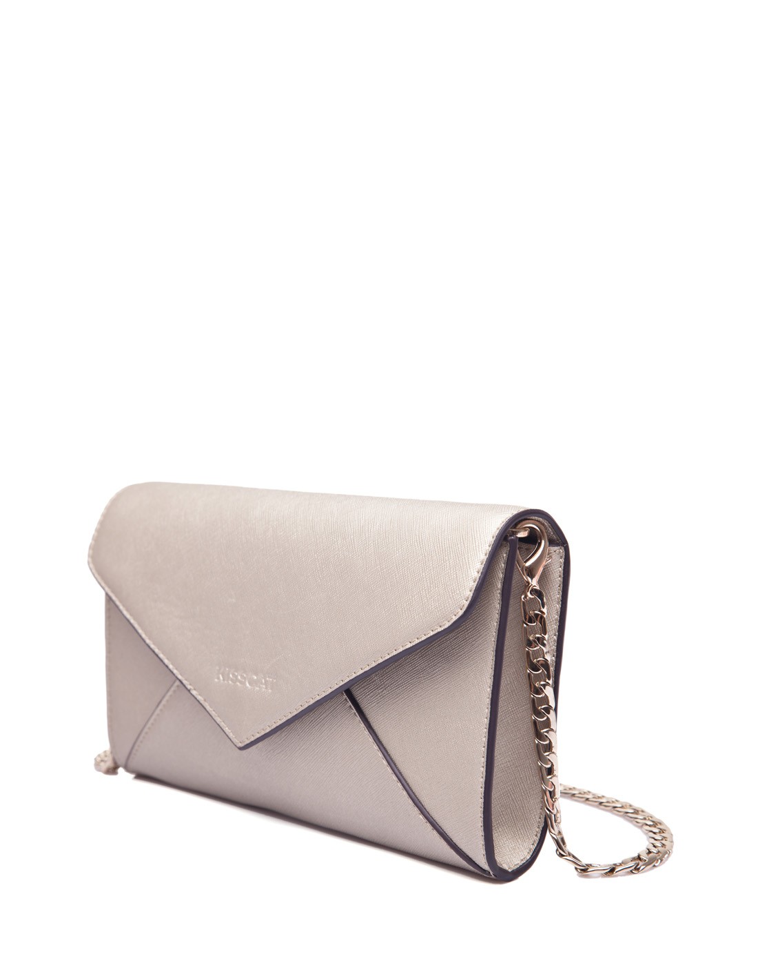 银色十字纹牛皮潮流时尚手拿包