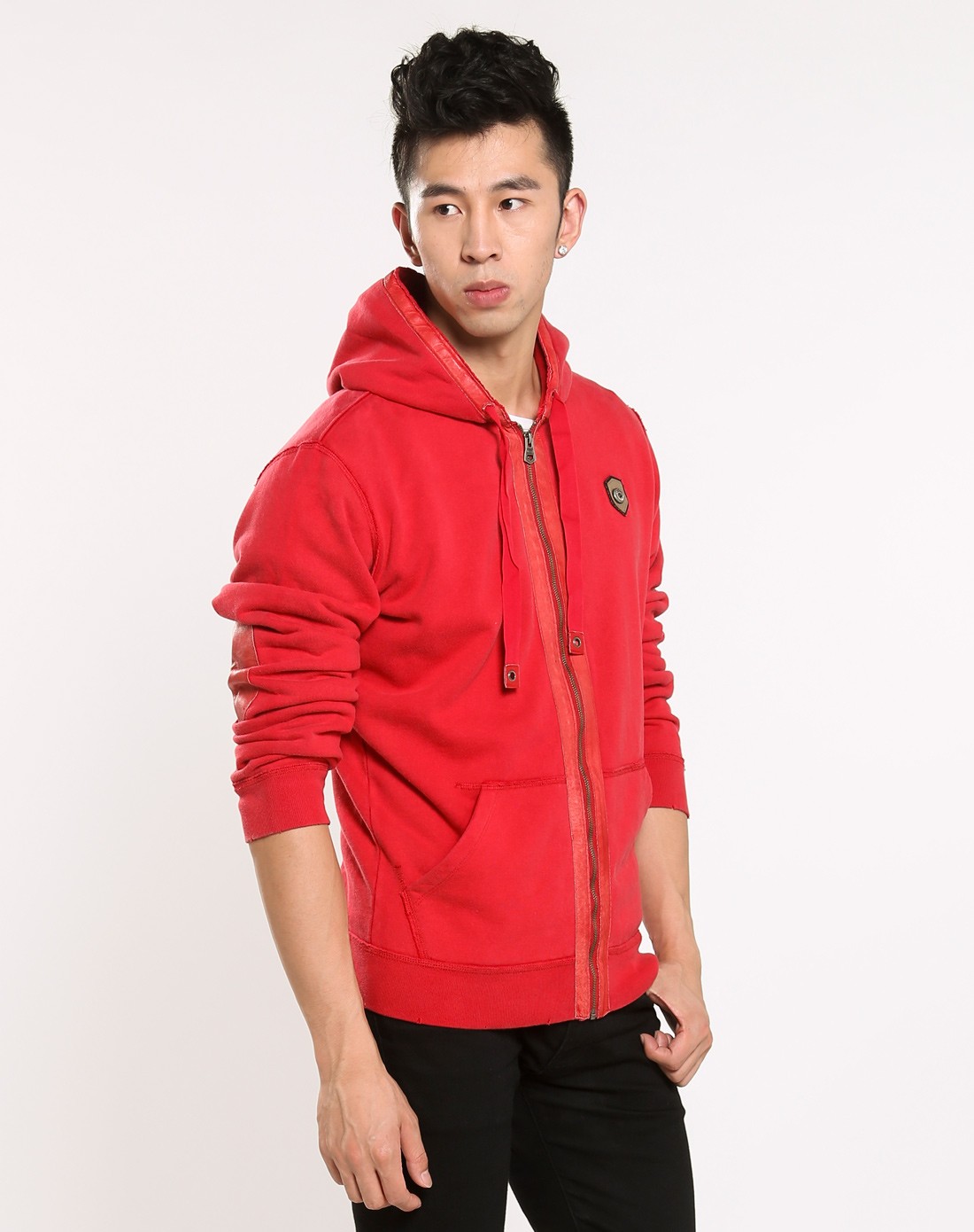 diesel潮流服装配件专场男款红色连帽长袖卫衣00cn3a00iog-41p_唯品会