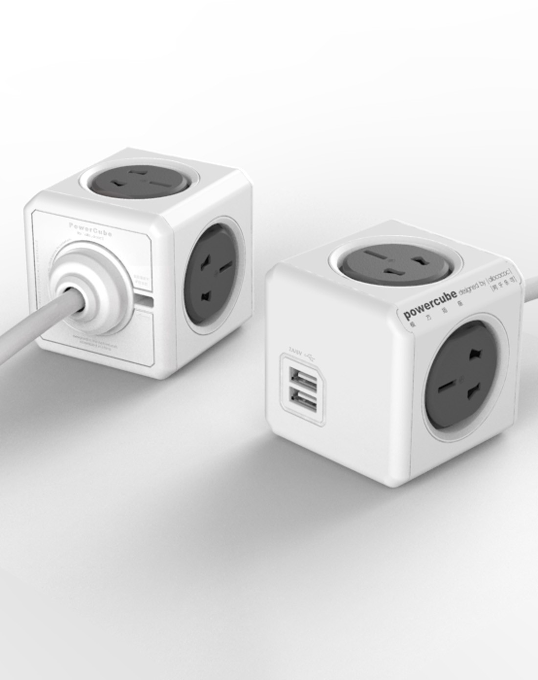 魔方插座(1.5米延线款usb)灰色