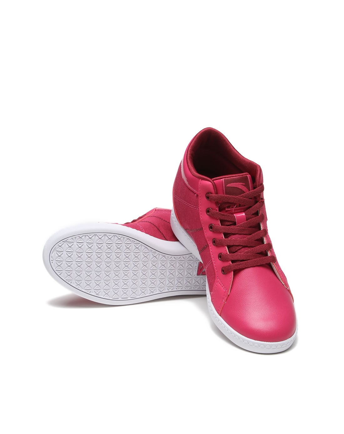 安踏anta潮流女性运动专场安踏 女款深樱红色内增高运动休闲鞋 时尚