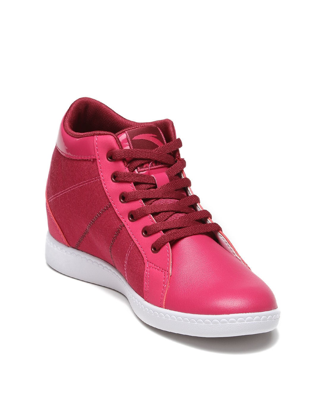 安踏anta潮流女性运动专场安踏 女款深樱红色内增高运动休闲鞋 时尚