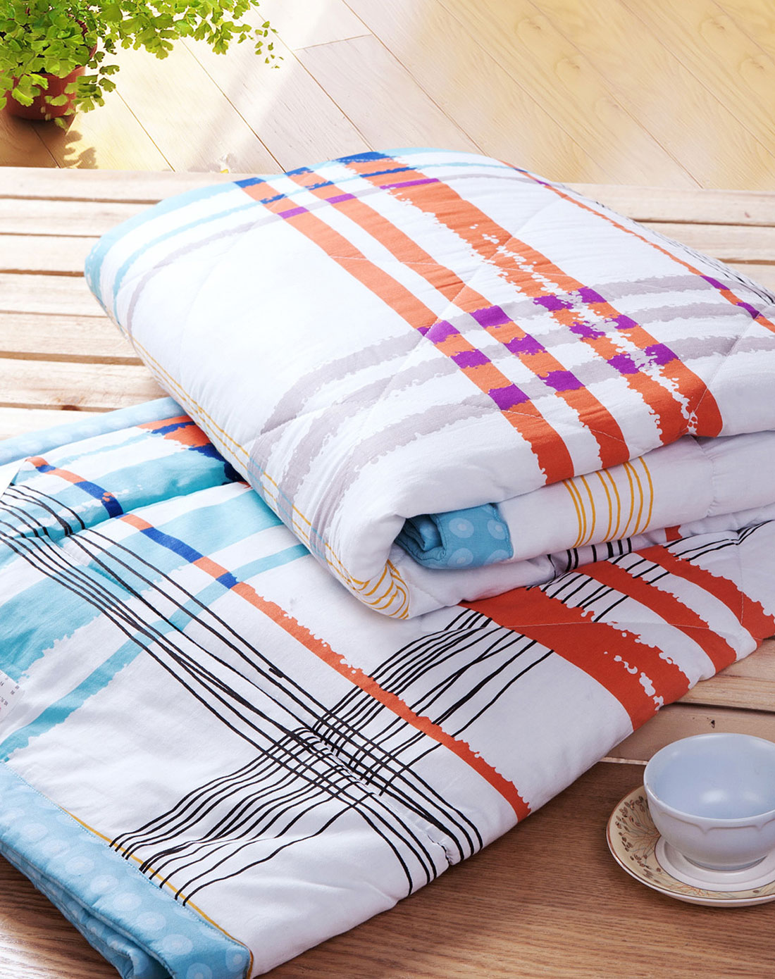 全棉印花夏凉被 樱兰之格 150*200cm