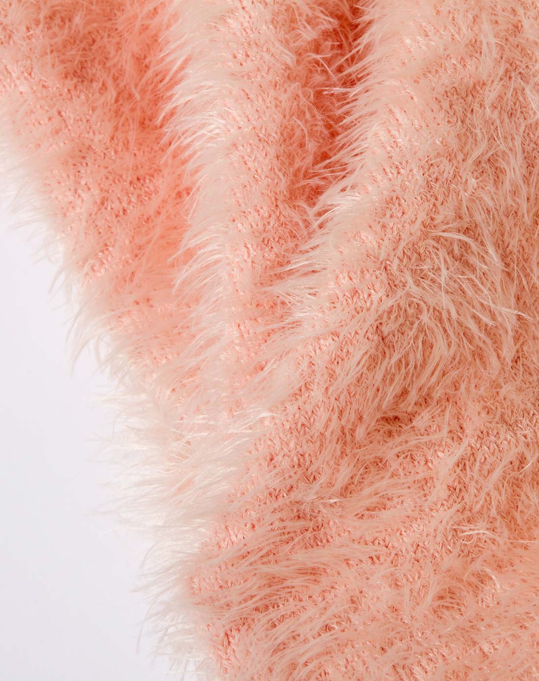 虾肉色松树毛针织衫