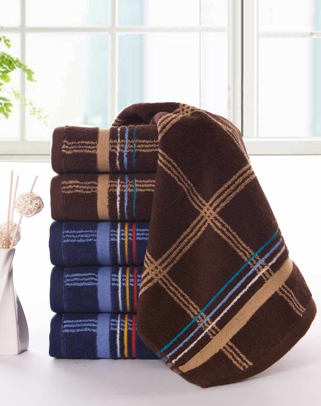 金号2条装纯棉欧美风毛巾经典款