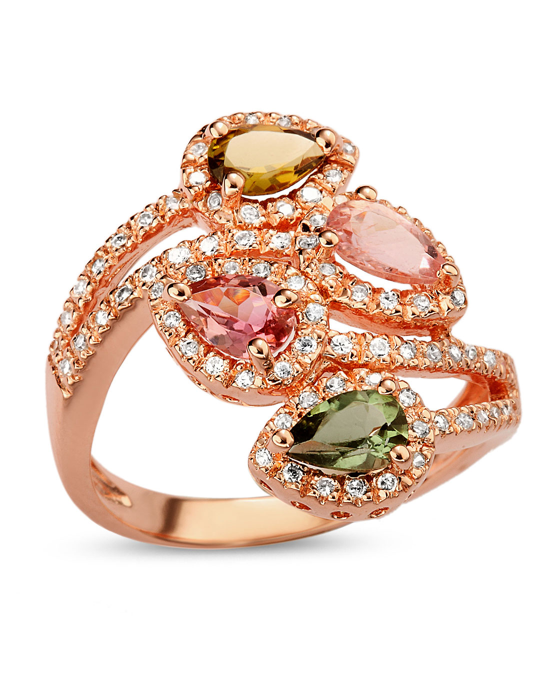 s925银镶碧玺戒指