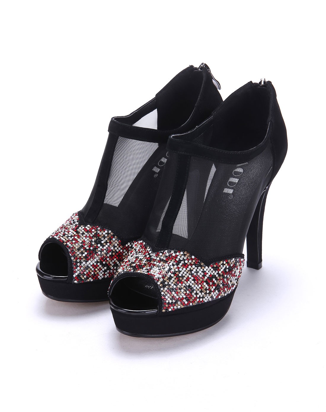 女士纱网黑色网鞋