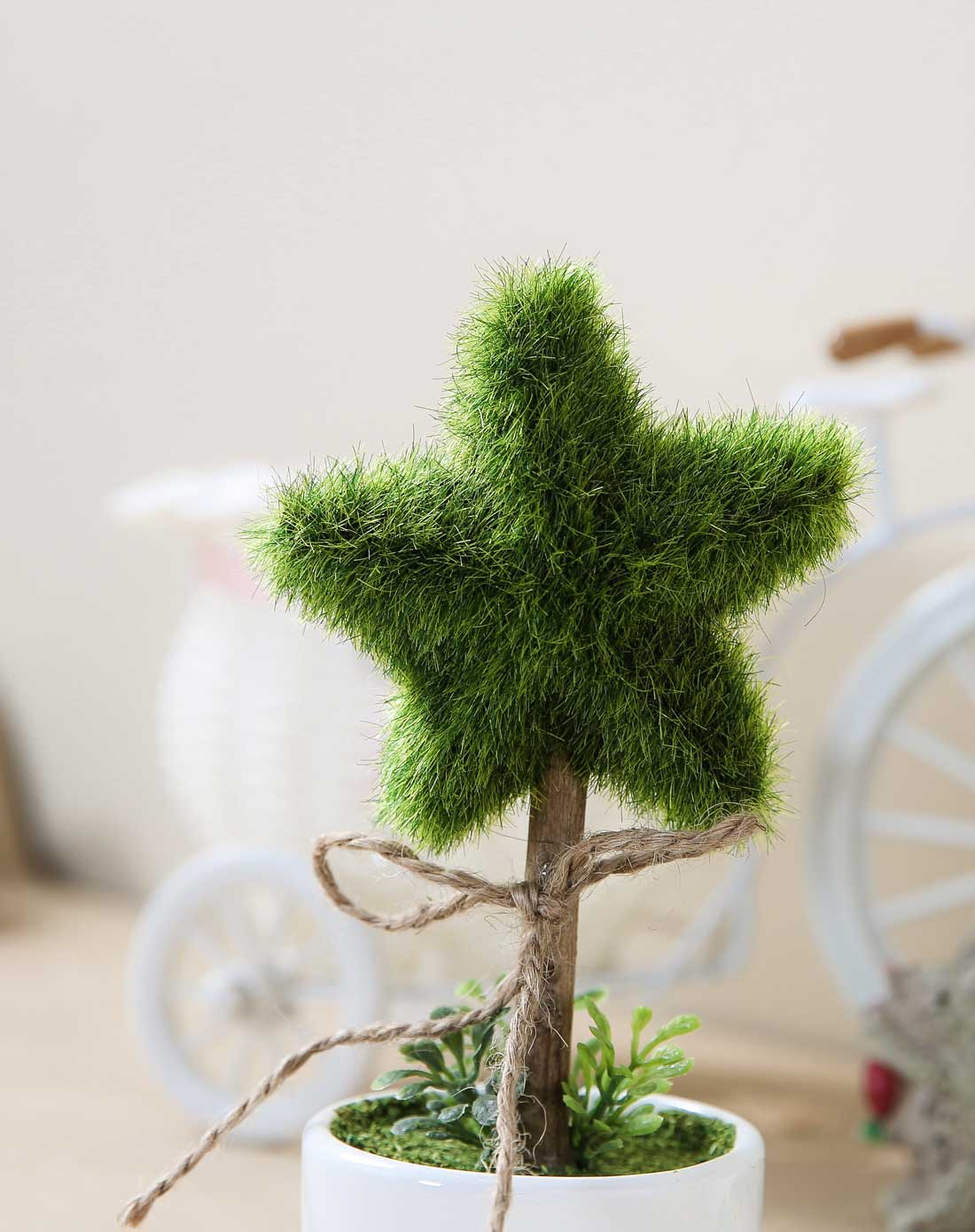 创意田园陶瓷仿真盆栽组合1对-爱心幸运星