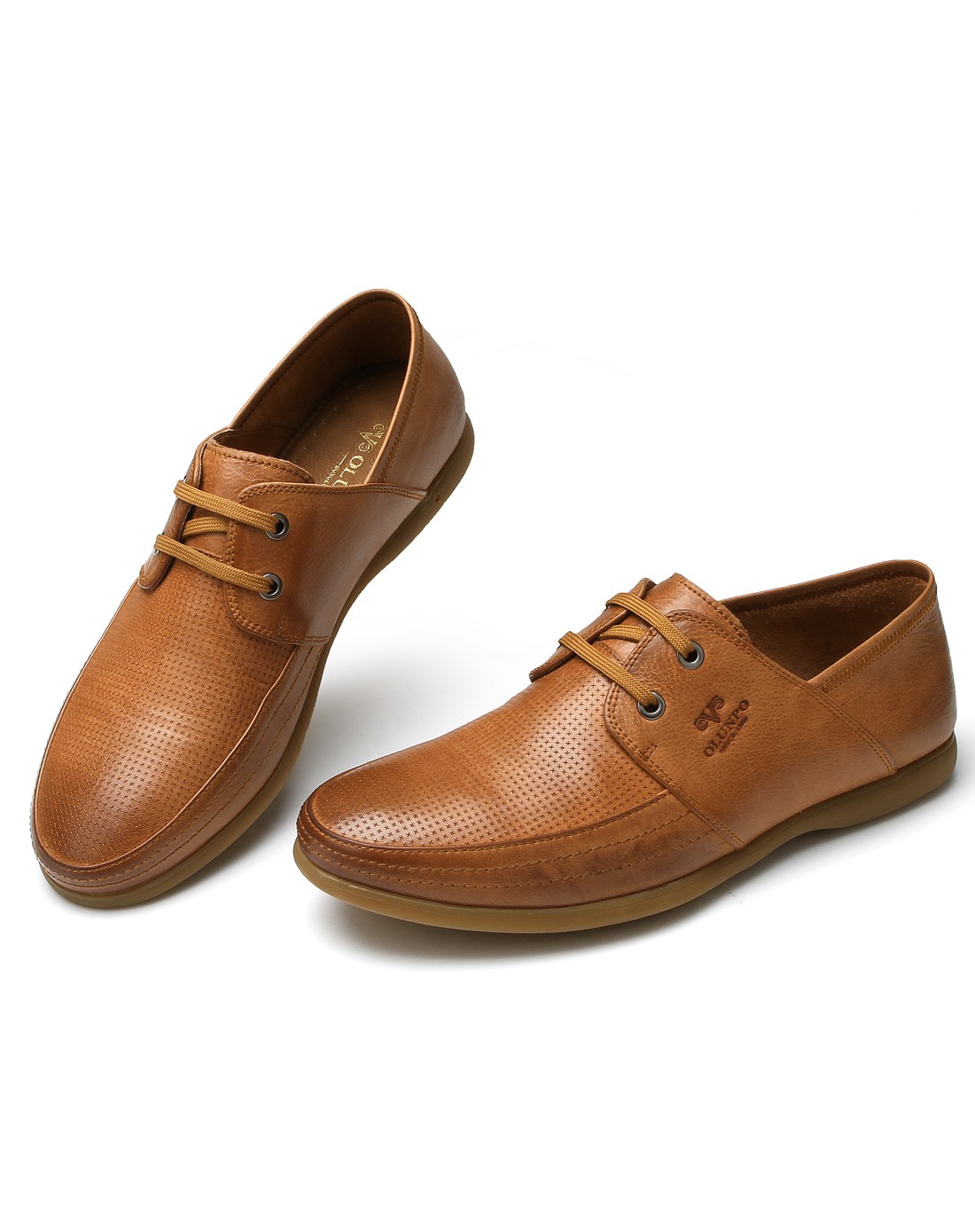 特惠红棕色简约休闲头层牛皮日常休闲鞋