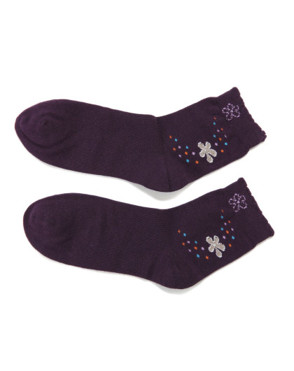 梦娜mengna&原字弹yzd袜子梦娜 6双装 花边点点中筒女厚棉袜