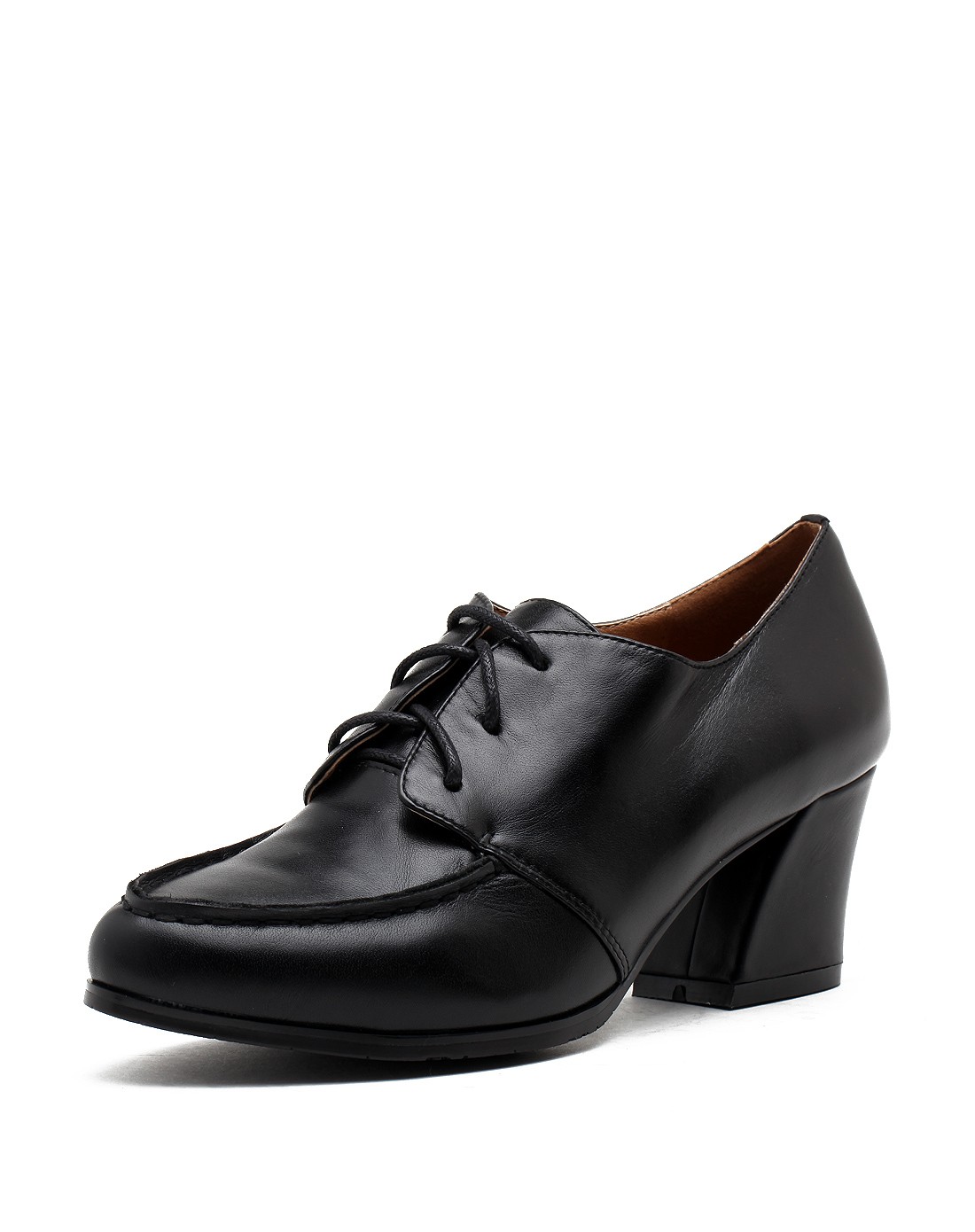 黑色牛皮经典深口鞋