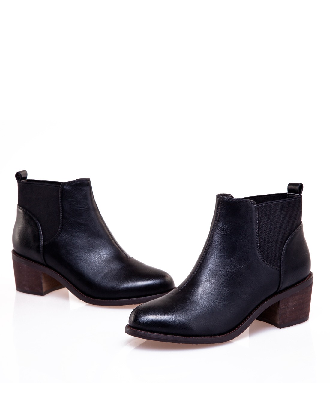 非谜fallinmiss秋冬圆头松紧带中跟黑色女短靴fm14q009968-3黑色_唯品