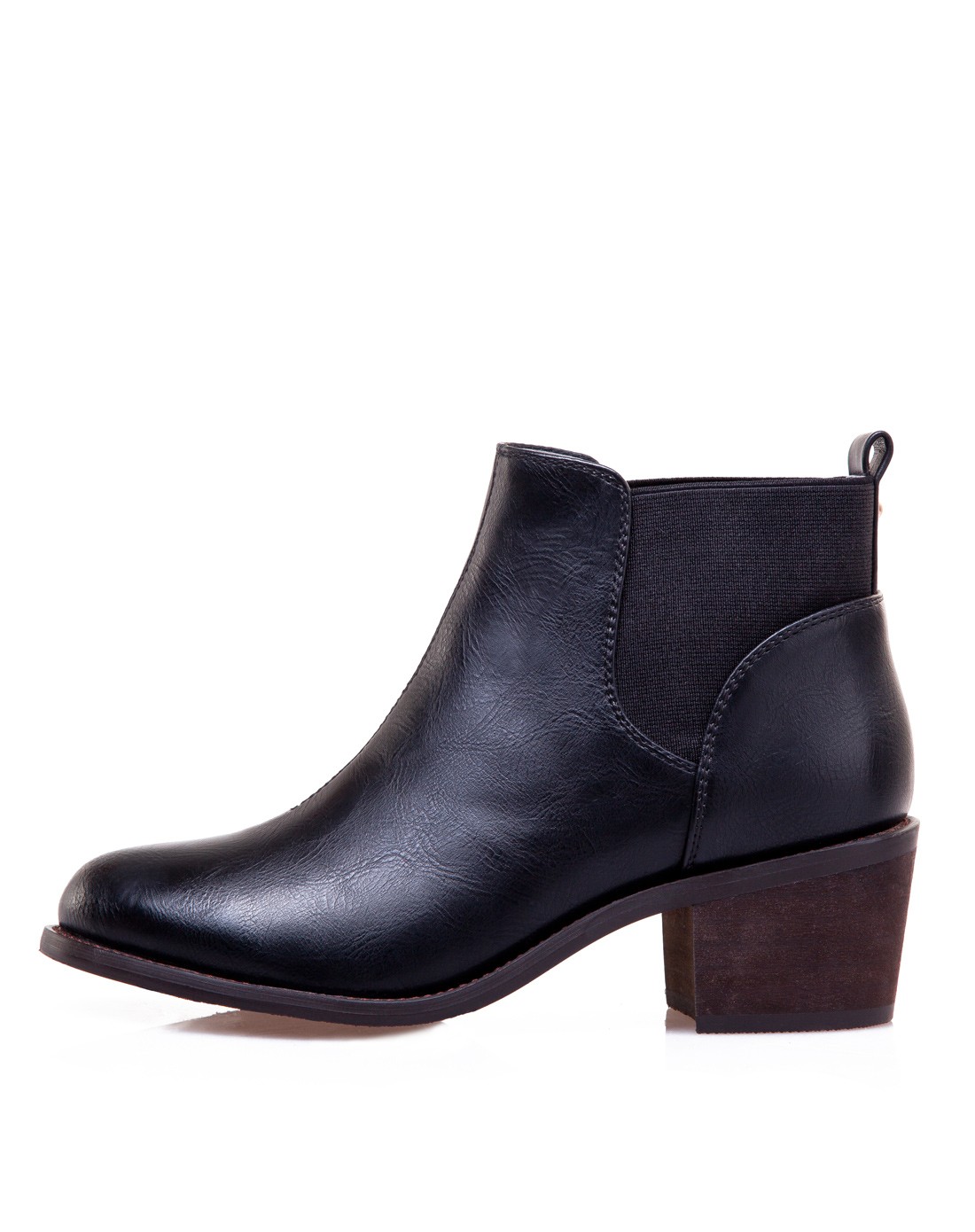 非谜fallinmiss秋冬圆头松紧带中跟黑色女短靴fm14q009968-3黑色_唯品