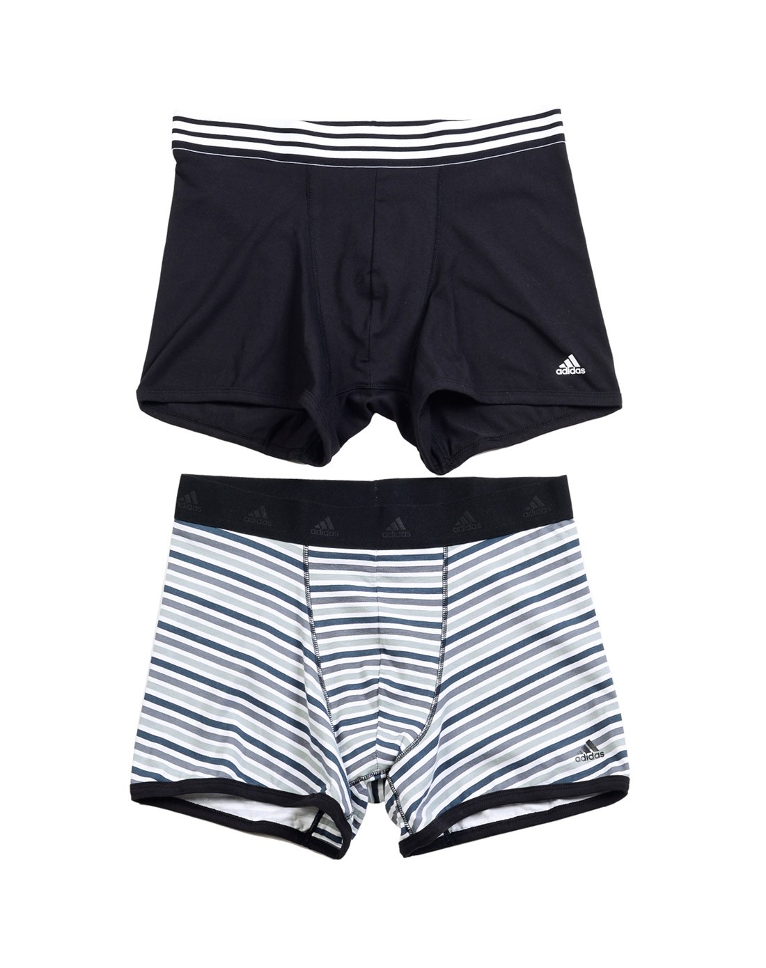 阿迪达斯 男款黑/灰色训练系列运动内裤