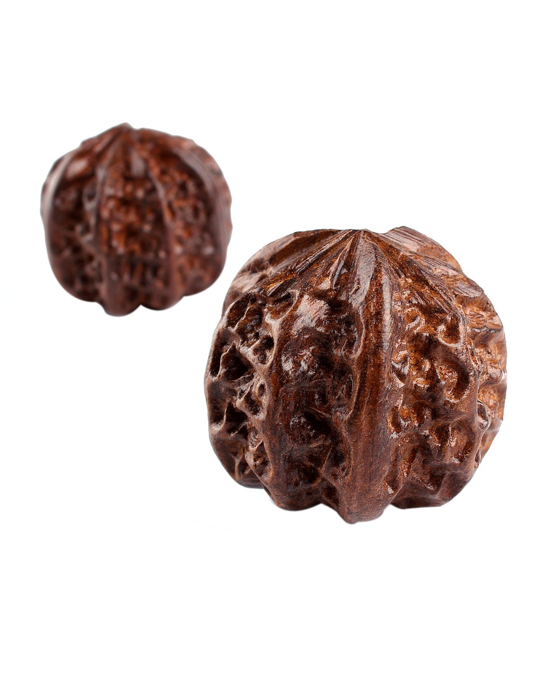 天然皮灰木核桃健身球一对