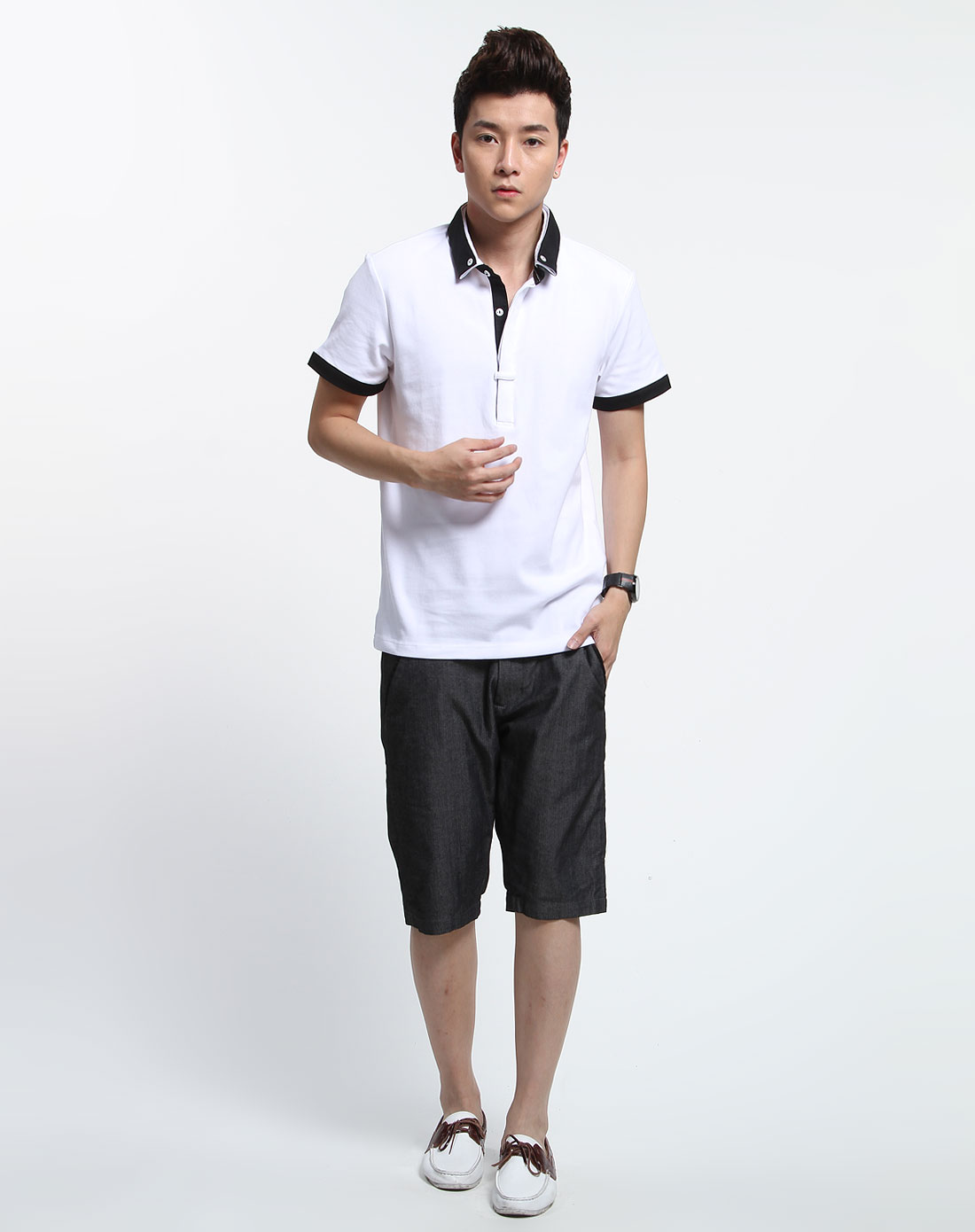 男款白色短袖polo衫