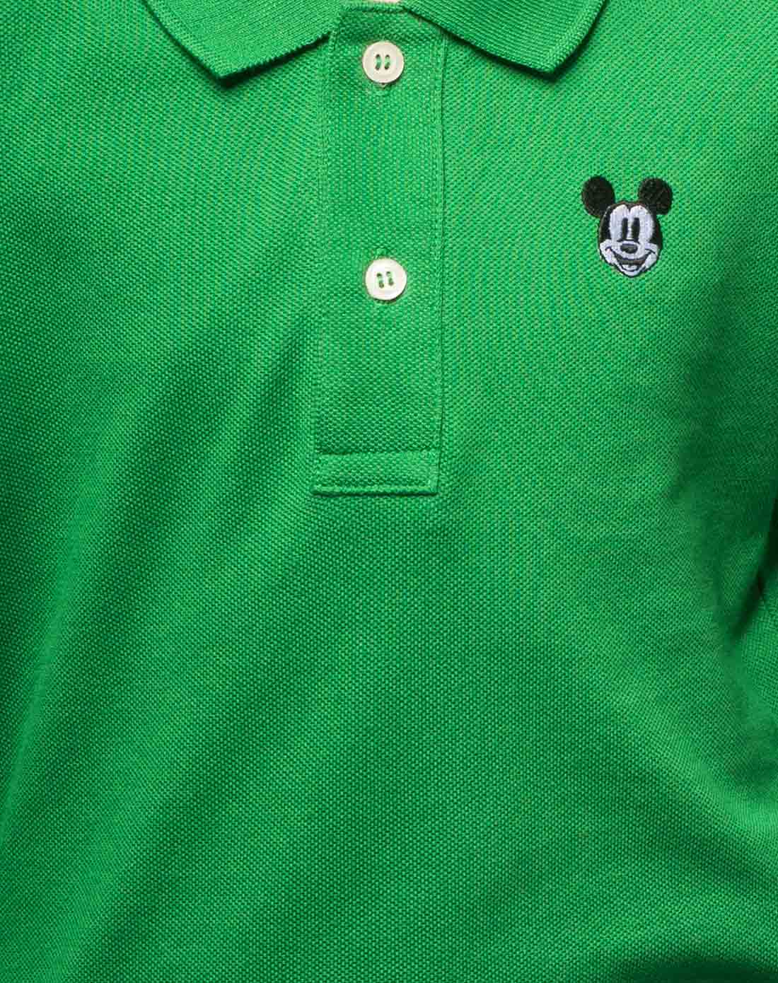迪士尼disney中性绿色polo衫