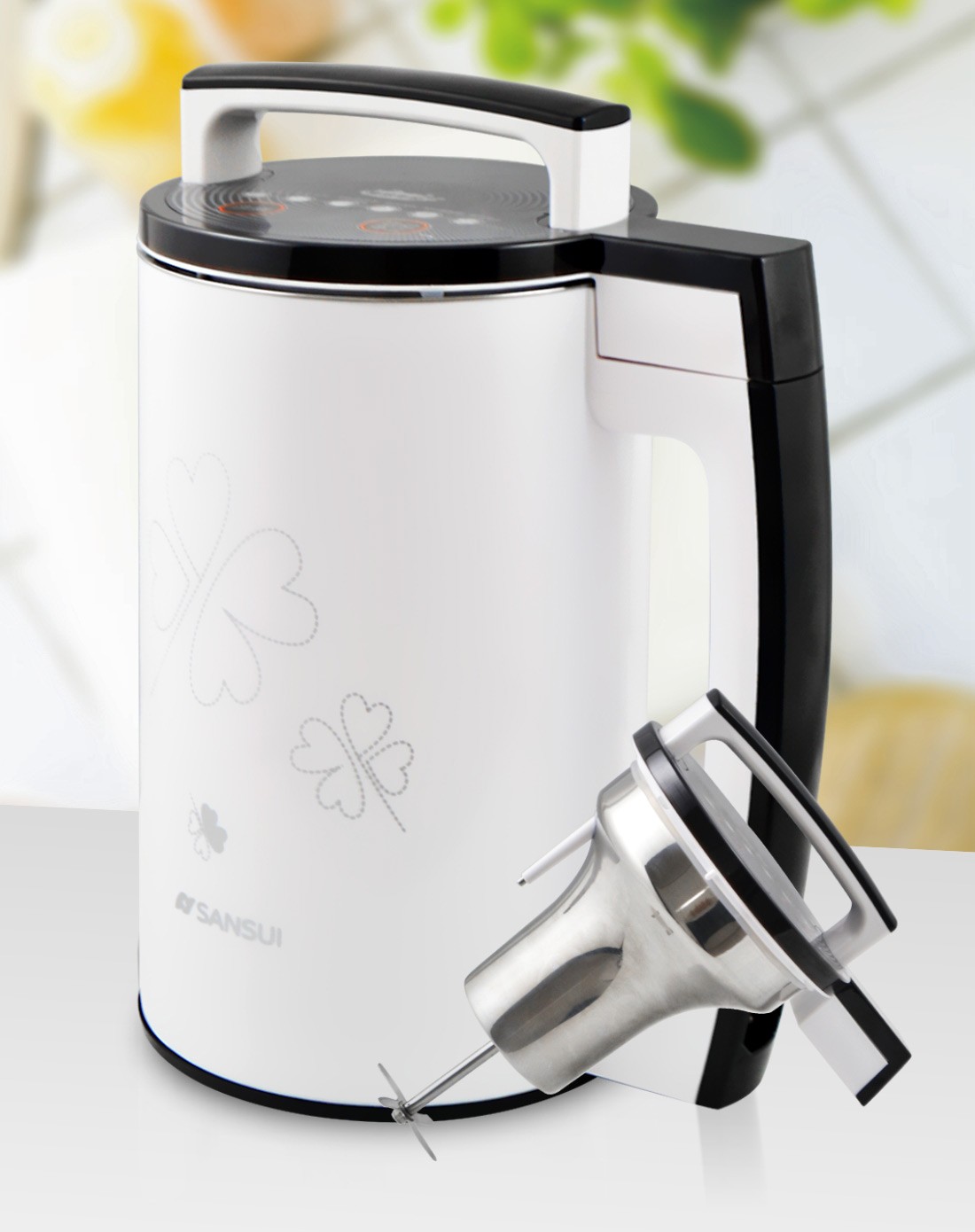 山水大容量高端触摸感应全钢五谷豆浆机,低噪音,节能,研磨更精细