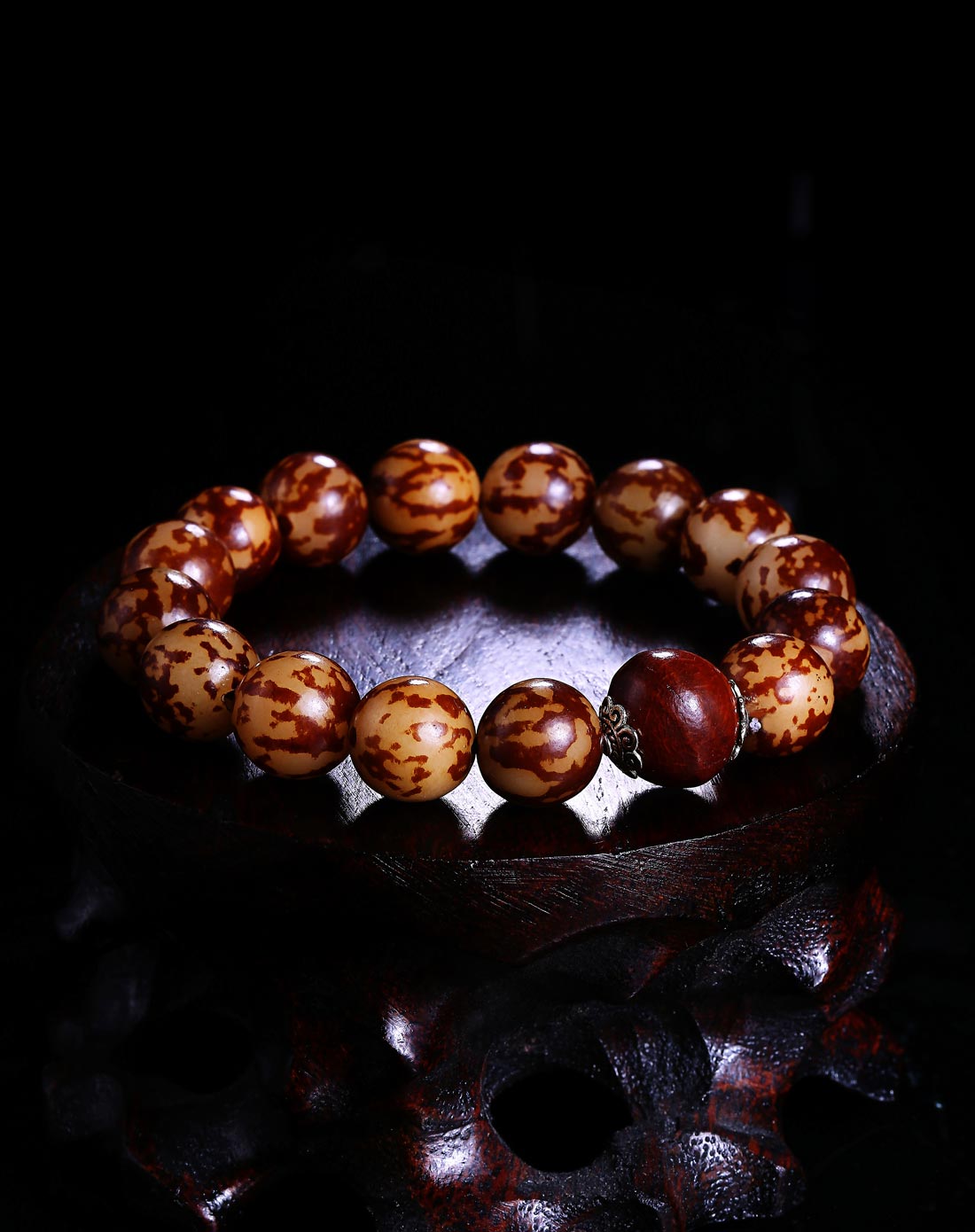 花菩提根间隔天然猴头菩提手链(两件起售)